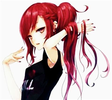 chica anime de pelo rojo|chinos con pelo rojo.